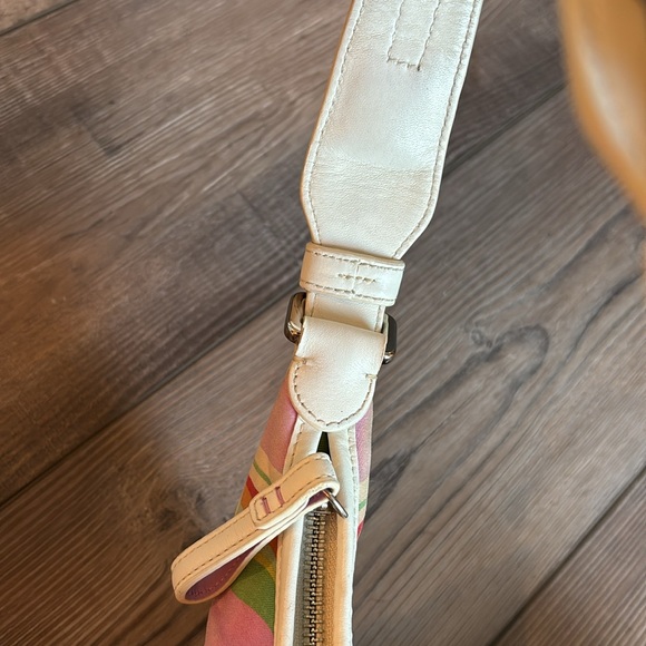 Coach Hampton Multicolor Striped Hobo Shoulder Bag White Leather - Picture 14 of 16